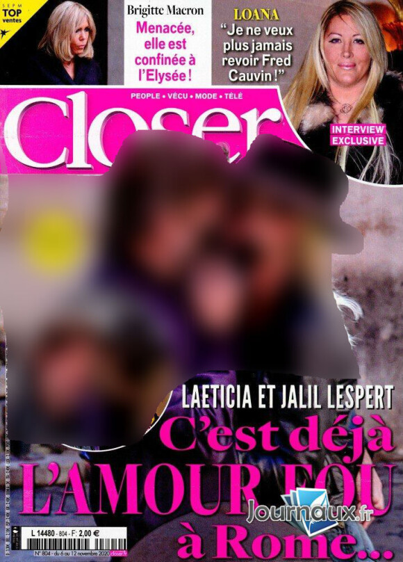 Couverture du magazine "Closer", numéro du 6 novembre 2020.