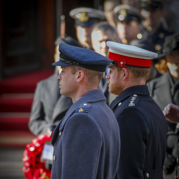 Le prince William, duc de Cambridge, le prince Harry, duc de Sussex - La famille royale d'Angleterre lors du National Service of Remembrance à Londres le 10 novembre 2019.