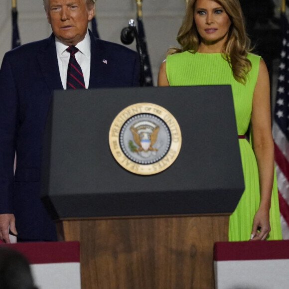 Ivanka, Donald et Melania Trump - Donald Trump accepte officiellement l'investiture de son parti pour les prochaines élections lors du dernier jour de la Convention nationale républicaine à Washington, le 27 août 2020. Le président américain a qualifié son opposant démocrate J. Biden, de "destructeur de la grandeur de l'Amérique".