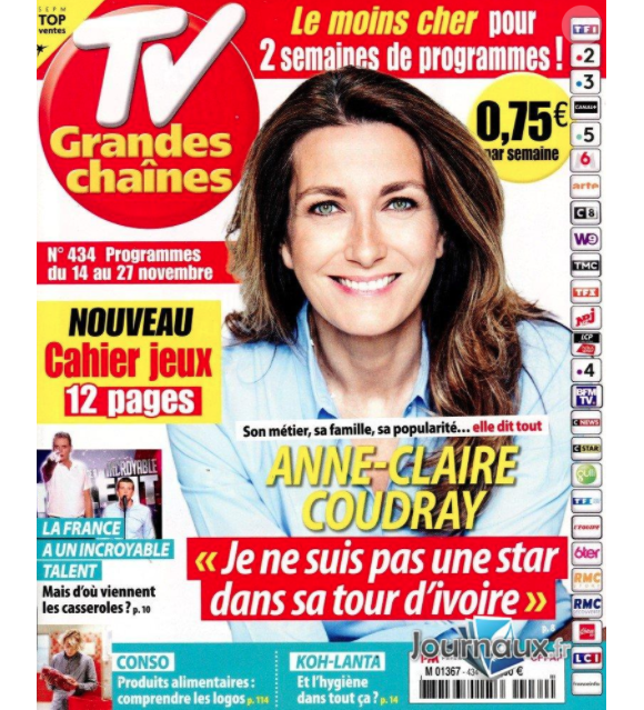 Anne-Claire Coudray en couverture de "TV Grandes chaînes".