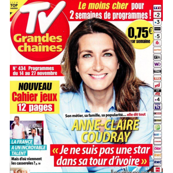 Anne-Claire Coudray en couverture de "TV Grandes chaînes".