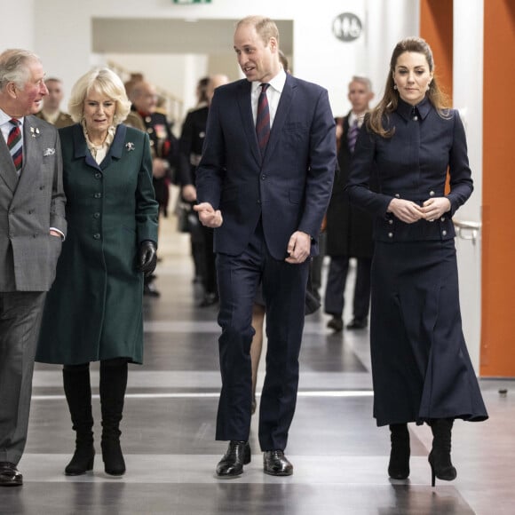 Le prince William, duc de Cambridge, et Catherine (Kate) Middleton, duchesse de Cambridge, Le prince Charles, prince de Galles, et Camilla Parker Bowles, duchesse de Cornouailles - Visite au centre de réadaptation médicale de la défense Stanford Hall, Loughborough, le 11 février 2020 où ils ont rencontré des patients et du personnel et ont visité le gymnase et atelier de prothèse.