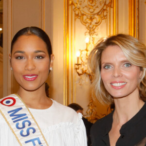 Clémence Botino, Miss France 2020, Sylvie Tellier - People au défilé de mode Haute-Couture printemps-été 2020 "La Métamorphose" à Paris. Le 21 janvier 2020 © Veeren Ramsamy-Christophe Clovis / Bestimage