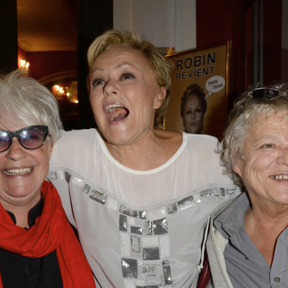 Catherine Lara, Muriel Robin et Josée Dayan - Générale du spectacle de Muriel Robin "Robin Revient Tsoin Tsoin" au Théâtre de la porte Saint-Martin à Paris, le 23 septembre 2013.