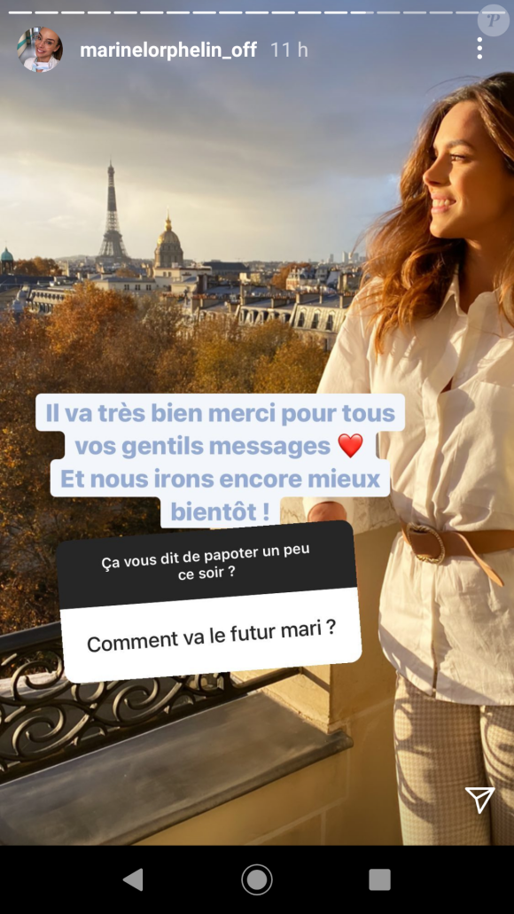 Marine Lorphelin répond aux questions de ses fans sur Instagram, le 22 novembre 2020