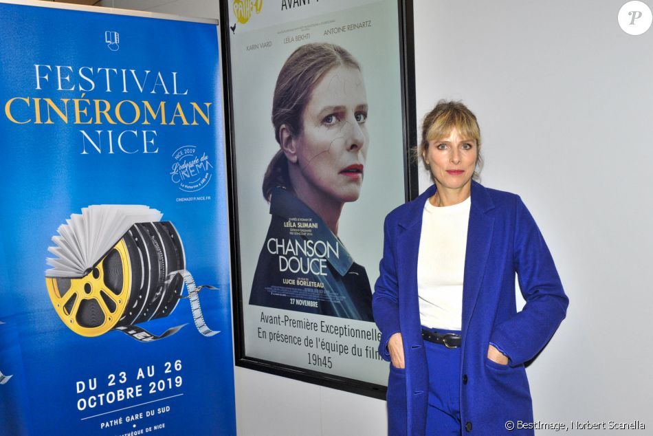 Karin Viard au photocall du film Chanson douce lors du ...