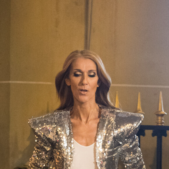 Céline Dion en tournage pour la maison l'Oréal à l'hôtel Plaza Athénée à Paris, France, le 30 janvier 2019. 