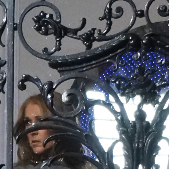 Céline Dion en tournage pour la maison l'Oréal à l'hôtel Plaza Athénée à Paris le 30 janvier 2019. 