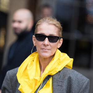 Céline Dion quitte l'hôtel de Crillon pour se rendre à l'hôtel Plaza Athénée à Paris le 29 janvier 2019 où elle doit tourner une publicité l'Oréal. 