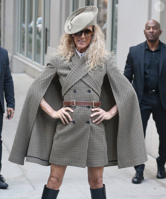 Céline Dion prend la pose pour les photographes à New York, le 5 mars 2020. 