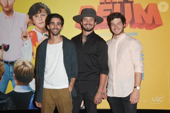 Exclusif - Yoann Pinna, Jérôme Achermann et Florentin Cabezon (le groupe Les Arcadian) à la première de "Ma Reum" au cinéma UGC Ciné Cité Bercy à Paris, le 17 juillet 2018. © Guirec Coadic/Bestimage 