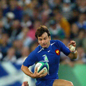 Archives - Christophe Dominici et Gregor Townsend - France / Ecosse - Coupe du monde Rugby 2003. Le 25 octobre 2003. © Photosport / Panoramic / Bestimage