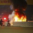 Accident de Romain Grosjean lors du Grand Prix de Formule 1 de Bahrein à Sakhir. Le 29 novembre 2020 © Motorsport Images / Panoramic / Bestimage   
