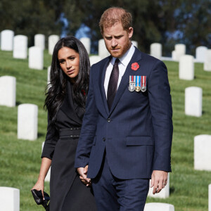 Le prince Harry et Meghan Markle au cimetière national de Los Angeles, automne 2020. Photo by Lee Morgan/PA Photos/ABACAPRESS.COM