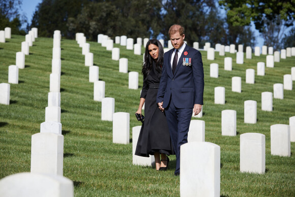 Le prince Harry et Meghan Markle au cimetière national de Los Angeles, automne 2020. Photo by Lee Morgan/PA Photos/ABACAPRESS.COM