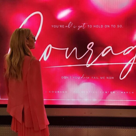 Céline Dion a partagé cette photo d'elle, lors de sa tournée Courage World Tour, sur Instagram, en mars 2020.