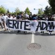 Marche pour Adama Traoré décédé le 19 juillet 2016 en présence de sa soeur Assa Traoré à Beaumont-sur-Oise le 18 juillet 2020.