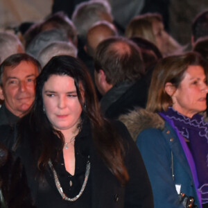 Le prince Albert II de Monaco, la princesse Charlene et leurs enfants, le prince Jacques et la princesse Gabriella, Elisabeth-Anne de Massy et sa fille Melanie Antoinette De Massy - La famille princière de Monaco lors de la traditionnelle célébration de la Sainte Dévote, Sainte patronne de Monaco, à Monaco. Le 26 janvier 2018 © Bruno Bebert / Bestimage
