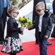 Le Prince Albert II et la princesse Charlène de Monaco avec leurs enfants le prince Jacques de Monaco et la princesse Gabriella de Monaco assistent à l'inauguration du One Monte-Carlo et de la promenade Princesse Charlène, le 22 février, 2019 © Olivier Huitel / Pool Monaco / Bestimage