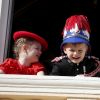 La princesse Gabriella et le prince Jacques (4 ans) - La famille princière de Monaco lors de la Fête nationale monégasque à Monaco. © Dylan Meiffret / Nice Matin / Bestimage