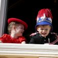 La princesse Gabriella et le prince Jacques (4 ans) - La famille princière de Monaco lors de la Fête nationale monégasque à Monaco. © Dylan Meiffret / Nice Matin / Bestimage