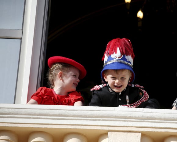 La princesse Gabriella et le prince Jacques (4 ans) - La famille princière de Monaco lors de la Fête nationale monégasque à Monaco. © Dylan Meiffret / Nice Matin / Bestimage