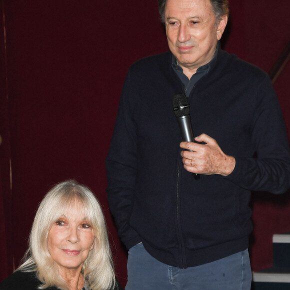 Exclusif - Michel Drucker et sa femme Dany Saval - Projections de deux séances exceptionnelles du film "Signé Furax" en hommage à Marc Simenon au cinéma Mac Mahon à Paris le 27 octobre 2019. © Coadic Guirec/Bestimage 