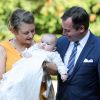 Prince Guillaume de Luxembourg, La comtesse Stéphanie de Lannoy, grande-duchesse héritière de Luxembourg, Prince Charles de Luxembourg - - Baptême du Prince Charles de Luxembourg à l'Abbaye Saint-Maurice-et-Saint-Maur, Clervaux, Luxembourg, automne 2020. © Sophie Margue / Cour Grand-Ducale via Bestimage