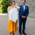 Prince Guillaume de Luxembourg, La comtesse Stéphanie de Lannoy, grande-duchesse héritière de Luxembourg, Prince Charles de Luxembourg - Baptême de S.A.R. le Prince Charles de Luxembourg, à l' Abbaye Saint-Maurice de Clervaux. Luxembourg, Clervaux, le 19 septembre 2020