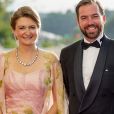 Le prince Guillaume de Luxembourg et la comtesse Stephanie de Lannoy - Le couple royal des Pays-Bas à leur arrivée à la philharmonie, à l'occasion de leur visite officielle de 3 jours au Luxembourg. Le 24 mai 2018