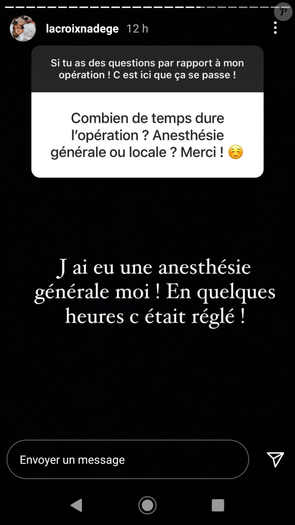 Nadège Lacroix répond aux questions de ses fans sur Instagram, le 16 décembre 2020