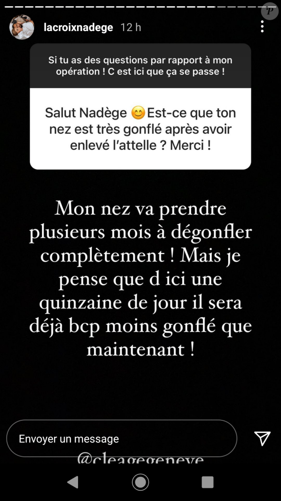 Nadège Lacroix répond aux questions de ses fans sur Instagram, le 16 décembre 2020