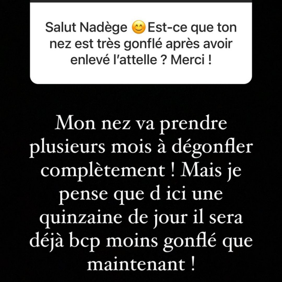 Nadège Lacroix répond aux questions de ses fans sur Instagram, le 16 décembre 2020