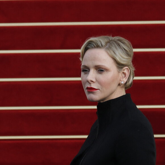 La princesse Charlene de Monaco - Célébration de la Sainte Dévote, Sainte patronne de Monaco, à Monaco le 26 janvier 2019.© Claudia Albuquerque/Bestimage 