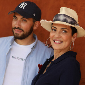 Cristina Cordula son fils Enzo au village lors des internationaux de tennis de Roland Garros à Paris, France. © Jacovides-Moreau/Bestimage