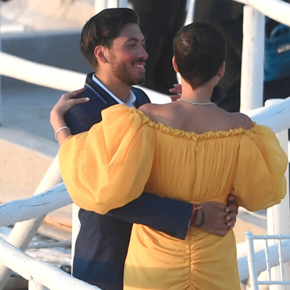 Exclusif - Cristina Cordula et son fils Enzo - Mariage de Cristina Cordula et Frédéric Cassin au site historique du phare de Punta Carena à Capri, Italie, le 8 juin 2017.