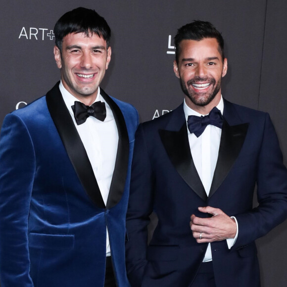 Jwan Yosef et son mari Ricky Martin au photocall de la soirée "LACMA Art + Film Gala" au Los Angeles County Museum of Art. Los Angeles.