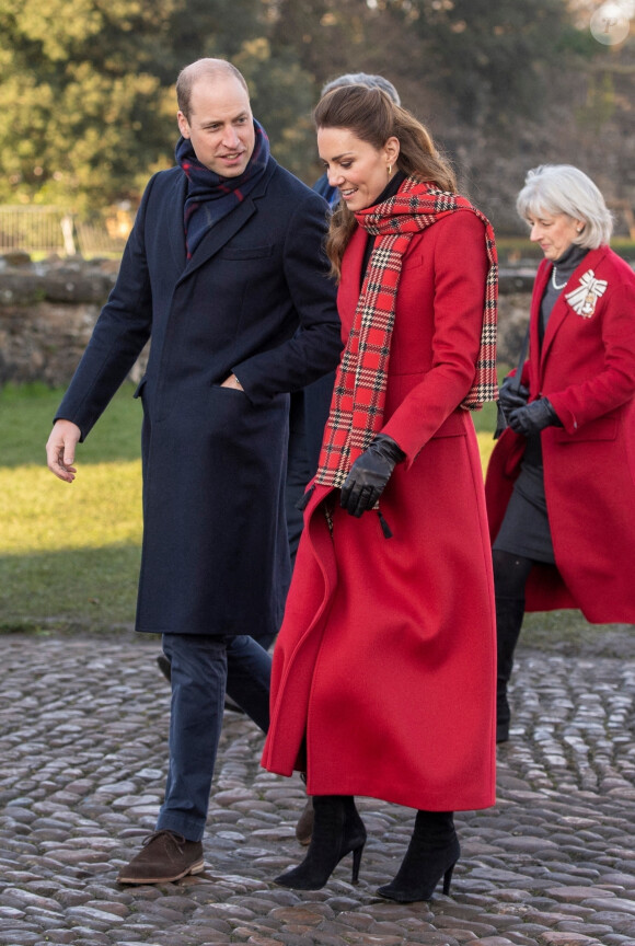 Le prince William et Catherine Kate Middleton rencontrent des étudiants au chateau de Cardiff pour évoquer leur ressenti sur le confinement, le 8 décembre 2020.