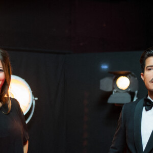 Exclusif -  Mareva Galanter et Vincent Niclo - Backstage de l'enregistrement de l'émission "300 Choeurs chantent pour les Fêtes", qui sera diffusée le 24 décembre sur France 3, à Paris. Le 14 septembre 2020 Vincent Niclo est le présentateur et l'animateur de cette émission. © Tiziano Da Silva / Bestimage 