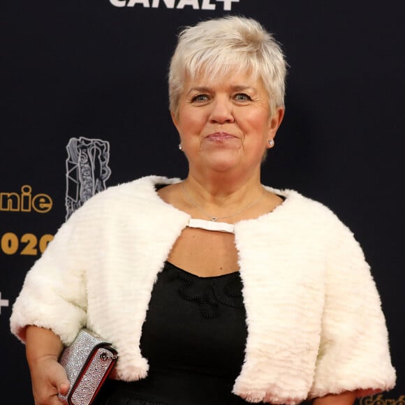 Mimie Mathy - Tournage de la série "Dix Pour Cent" lors de la 45ème cérémonie des César à la salle Pleyel à Paris, l'hiver dernier. © Dominique Jacovides/Olivier Borde/Bestimage 