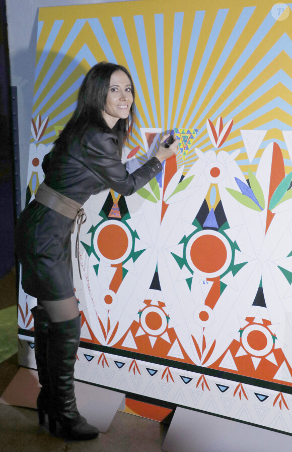 Fabienne Carat - Lancement de la collection de mouchoirs "Lotus by MIKA" à l'Atelier des Lumières à Paris. Le 1er octobre 2020 © Christophe Aubert via Bestimage