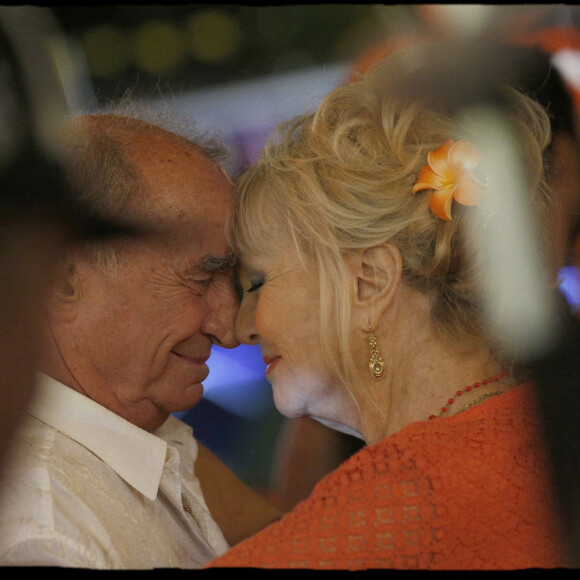 Claude Brasseur et Mylène Demongeot - Tournage du film "Camping 3" le 7 septembre 2015. © Alain Guizard / Bestimage