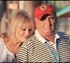 Mylène Demongeot et Claude Brasseur sur le tournage de "Camping 2" à Arcachon.