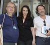 Dominique Besnehard, Béatrice Dalle et Jean-Hugues Anglade visitant l'exposition "Béatrice Dalle par Rémi Loca" lors du 8ème Festival du Film Francophone d'Angoulême, le 29 août 2015. 