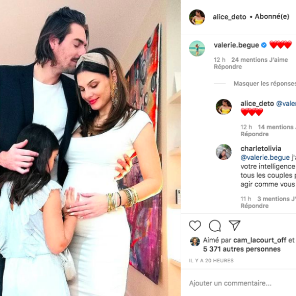 Camille Lacourt et Alice Deto officialisent l'arrivée de leur premier enfant sur Instagram, le 7 janvier 2021. Valérie Bègue, l'ex-femme du nageur et mère de sa fille a réagi.