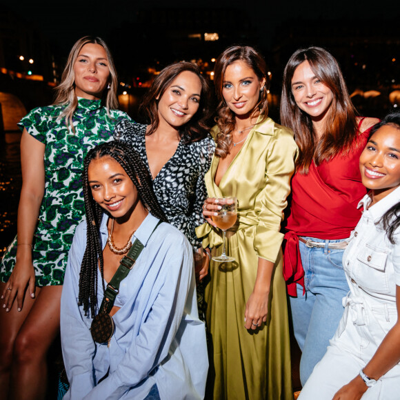 Exclusif - Malika Ménard (Miss France 2010), Flora Coquerel (Miss France 2014),Marine Lorphelin (Miss France 2013), Valérie Bègue (Miss France 2008), Camille Cerf (Miss France 2015), Clémence Botino (Miss France 2020) - Malika Ménard (Miss France 2010) fête son 33ème anniversaire à Paris le 23 juillet 2020. © Rachid Bellak/Bestimage