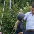 Exclusif - Olivier Sarkozy encourage sa femme Mary-Kate Olsen lors du jumping "Hampton Classic Horse Show " à Bridgehampton près de New York le 1er septembre 2016.