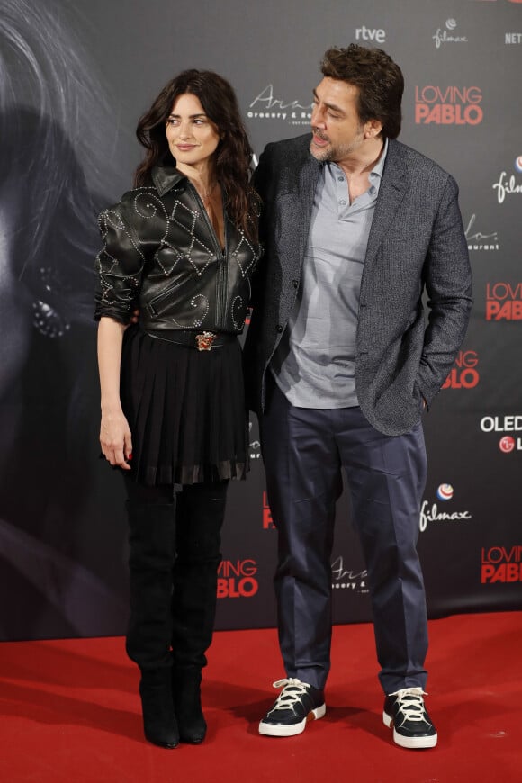 Javier Bardem et Penelope Cruz - Photocall du film "Loving Pablo" à l'hôtel Melia Serrano à Madrid, Espagne, le 6 mars 2018.