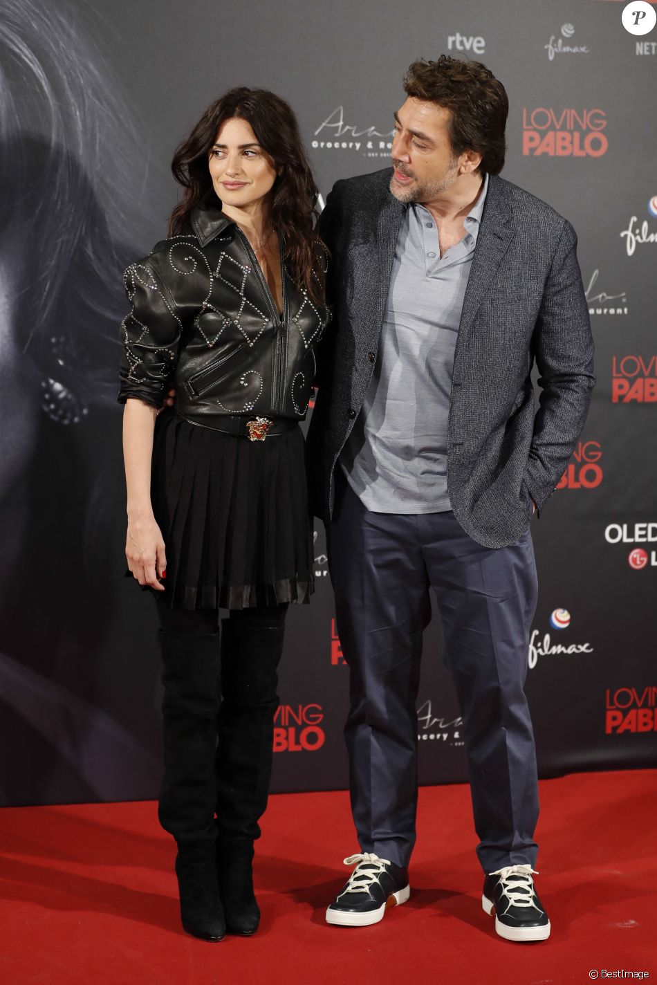 Javier Bardem et Penelope Cruz - Photocall du film "Loving Pablo" à l'hôtel Melia Serrano à Madrid, Espagne, le 6 mars 2018.