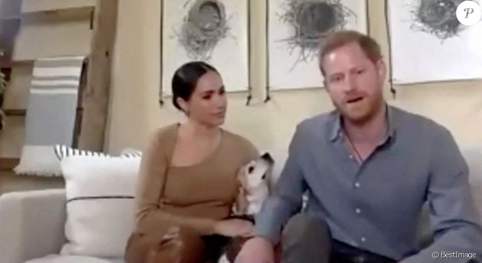 Le prince Harry et Meghan Markle lors d'une intervention sur le racisme en Grande-Bretagne.